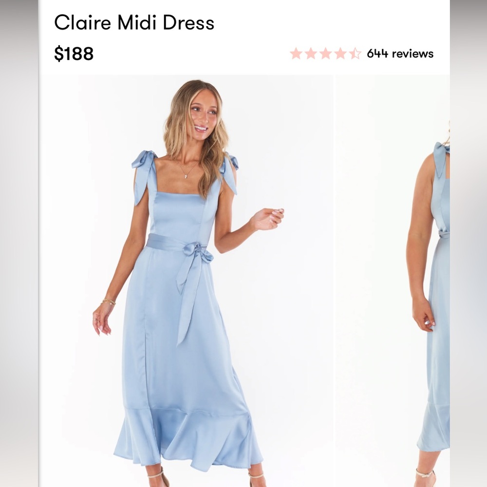 Show me your Mumu Claire midi dress NWT 
Steel Blue Luxe Satin XL